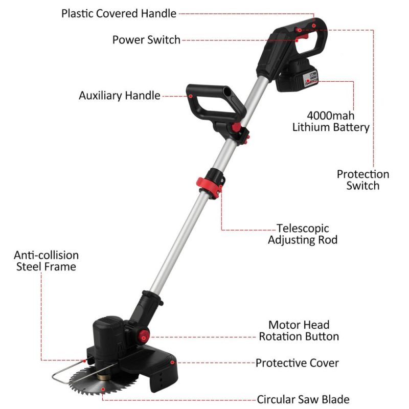 21V Brushless Grass Trimmer Electric Weed Trimmer Lawn Tool with Power Display Screen for Garden and Yard (with 2 Batteries)  |   Electrical Equipment & Supplies Electrical Equipment & Supplies Electrical Equipment & Supplies