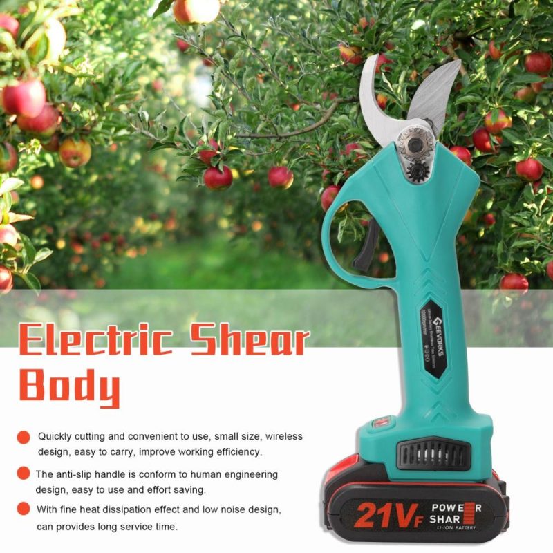 21V Cordless Electric Pruner Pruning Shear Efficient Fruit Tree Bonsai Pruning Branches Cutter Landscaping Tool  |   Electrical Equipment & Supplies Electrical Equipment & Supplies Black/Blue/Red