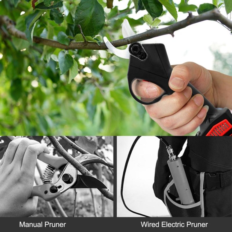 21V Portable Handheld Cordless Electric Pruning Shears with Carry Case Rechargeable 1200mAh Lithium Battery & Charger Powered Tree Branch Pruner Garden Clippers 30mm Cutting Diameter  |   Electrical Equipment & Supplies Electrical Equipment & Supplies Black