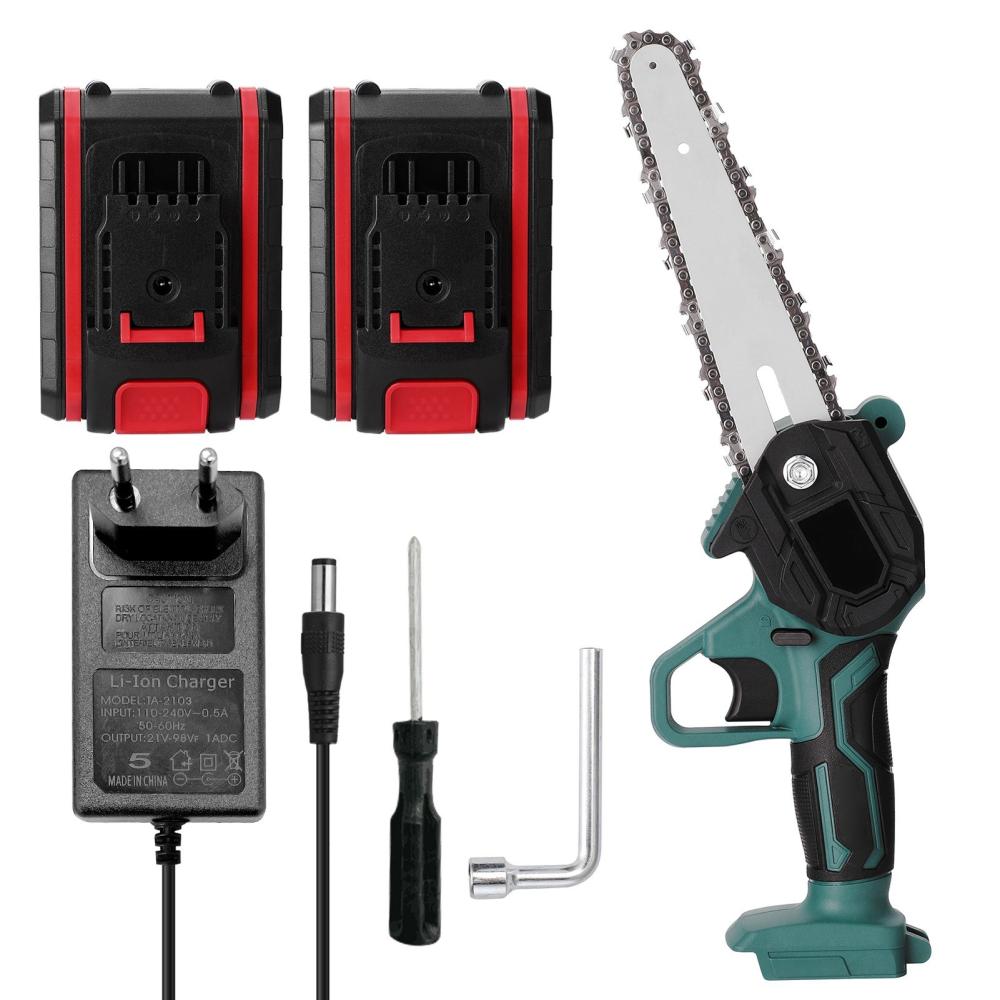 21V Two Battery Portable Mini Electric Pruning Saw Rechargeable Small Wood Spliting Chainsaw One-handed Woodworking Tool for Garden Orchard Branch Clip  |   Electrical Equipment & Supplies Electrical Equipment & Supplies Electrical Equipment & Supplies