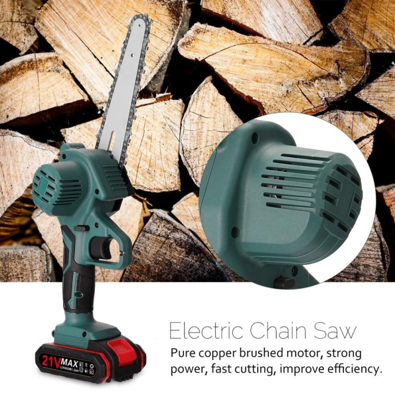 21V Two Battery Portable Mini Electric Pruning Saw Rechargeable Small Wood Spliting Chainsaw One-handed Woodworking Tool for Garden Orchard Branch Clip  |   Electrical Equipment & Supplies Electrical Equipment & Supplies Electrical Equipment & Supplies