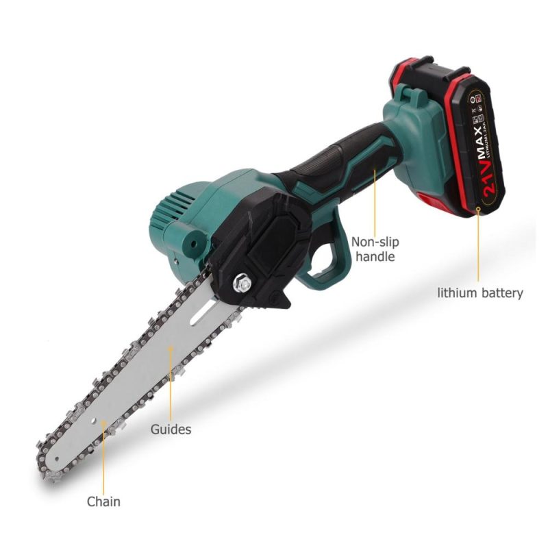 21V Two Battery Portable Mini Electric Pruning Saw Rechargeable Small Wood Spliting Chainsaw One-handed Woodworking Tool for Garden Orchard Branch Clip  |   Electrical Equipment & Supplies Electrical Equipment & Supplies Electrical Equipment & Supplies