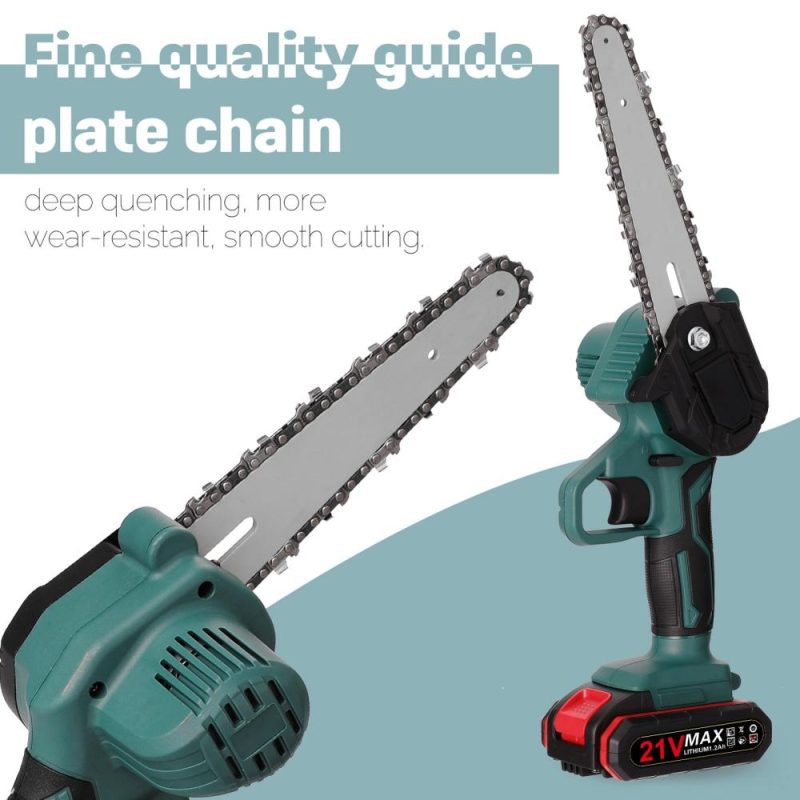 21V Two Battery Portable Mini Electric Pruning Saw Rechargeable Small Wood Spliting Chainsaw One-handed Woodworking Tool for Garden Orchard Branch Clip  |   Electrical Equipment & Supplies Electrical Equipment & Supplies Electrical Equipment & Supplies