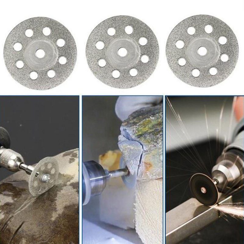 24pcs Diamond Cutting Wheels 22mm Diameter Cut Off Discs with 4pcs 3mm Mandrels Replacement for Dremel Rotary Tools  |   Power Tool Parts Power & Electrical Tools Power Tool Parts