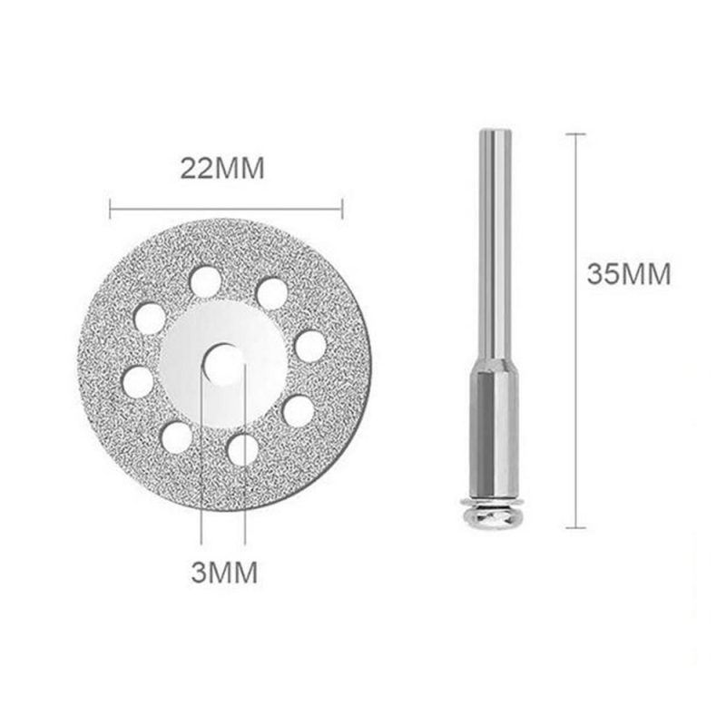 24pcs Diamond Cutting Wheels 22mm Diameter Cut Off Discs with 4pcs 3mm Mandrels Replacement for Dremel Rotary Tools  |   Power Tool Parts Power & Electrical Tools Power Tool Parts