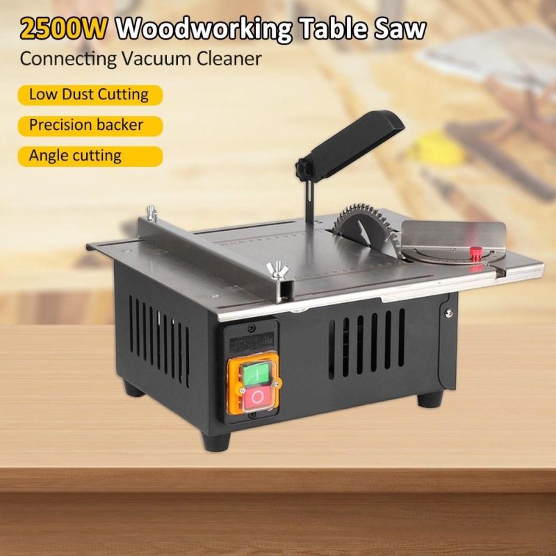 2500W 340mm*280mm Woodworking Decoration Table Saw Newly Upgraded Stainless Steel Table Top with Angle Ruler and Adjustable Backing  |   Electrical Equipment & Supplies Electrical Equipment & Supplies Black