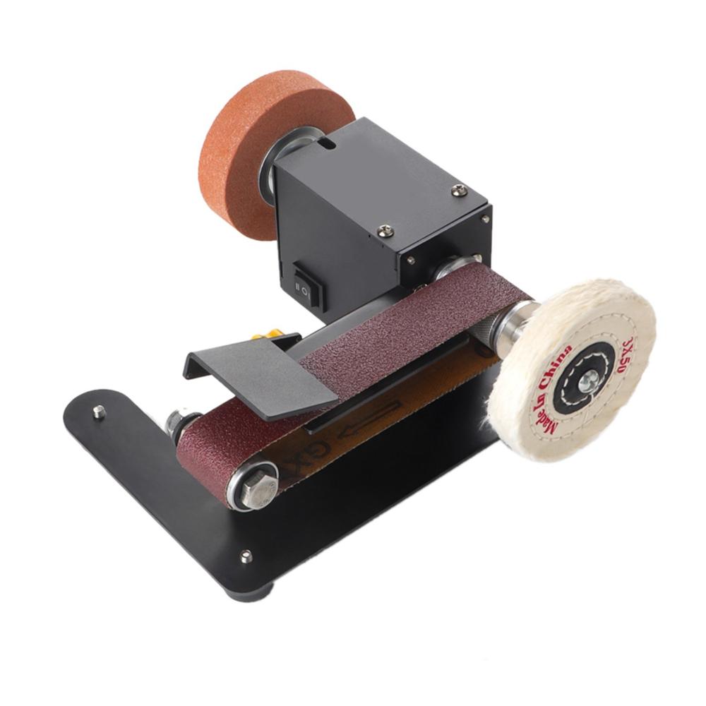 250W Mini Belt Sander Electric Bench Grinder Sanding Machine 7 Speed Adjustable Control Small Grinder Sharpener Polisher Machine for DIY Woodworking Resin Jewelry Making Knife Sharpener  |   Electrical Equipment & Supplies Electrical Equipment & Supplies Electrical Equipment & Supplies