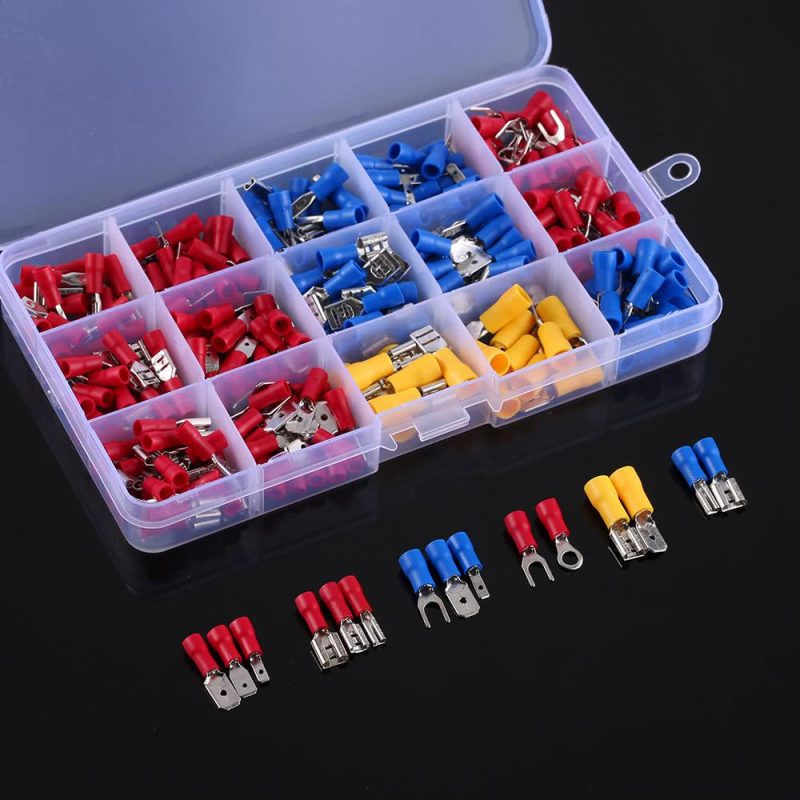 280PCS Assorted Crimp Spade Terminal Insulated Electrical Wire Cable Connector Kit Set  |   Connectors & Components Connectors & Components Black + Red