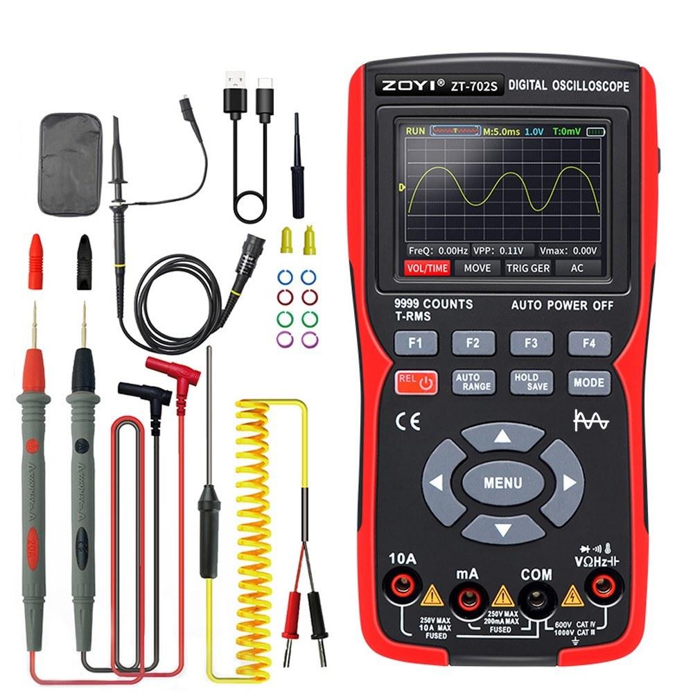 2in1 Digital Oscilloscope Multimeter 48MSa/s Sampling Rate 10Mhz Bandwidth 9999 Counts True RMS 2.8inch IPS Color Display Multimetro  |   Digital Multimeters & Oscilloscopes Digital Multimeters & Oscilloscopes Black