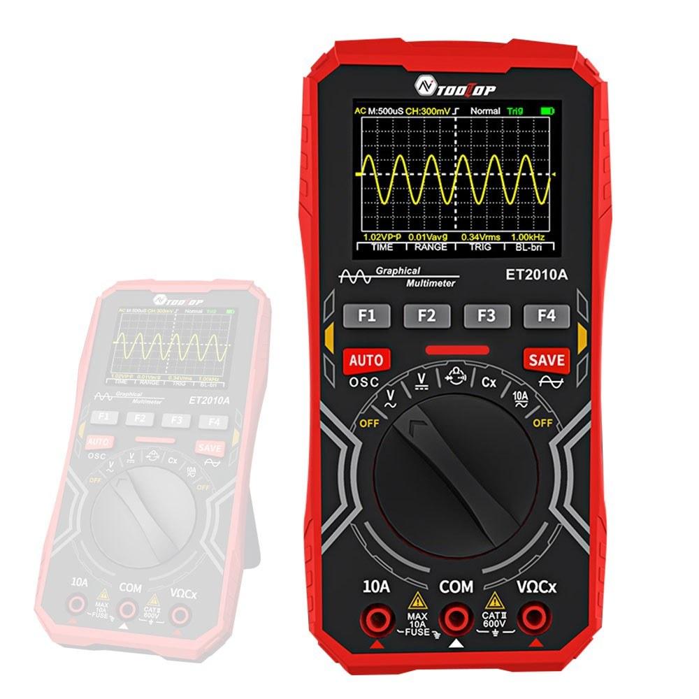 2in1 Oscilloscope Multimeter Digital Display Handheld Oscope Meter 1Mhz Bandwidth 2.5Msps Sampling Rate Data Storage Function for DIY and Electronic Test  |   Digital Multimeters & Oscilloscopes Digital Multimeters & Oscilloscopes Black+Red