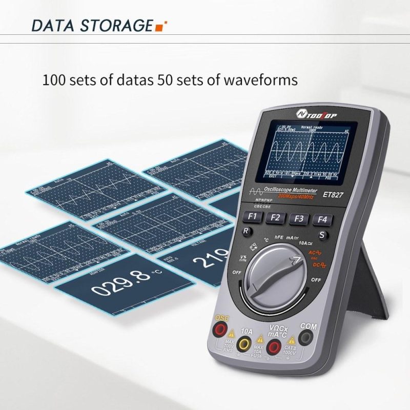 2in1 Oscilloscope Multimeter Digital LCD Display Handheld Oscope Meter 40Mhz Bandwidth 120MSPS Sampling Rate Data Storage Function for DIY and Electronic Test  |   Digital Multimeters & Oscilloscopes Digital Multimeters & Oscilloscopes Black