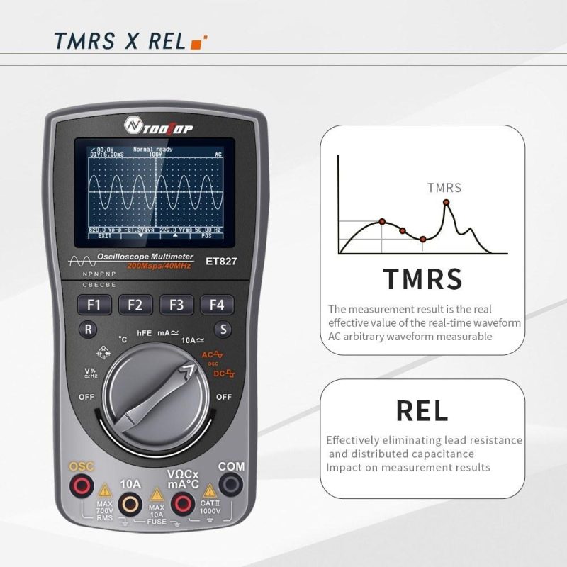 2in1 Oscilloscope Multimeter Digital LCD Display Handheld Oscope Meter 40Mhz Bandwidth 120MSPS Sampling Rate Data Storage Function for DIY and Electronic Test  |   Digital Multimeters & Oscilloscopes Digital Multimeters & Oscilloscopes Black