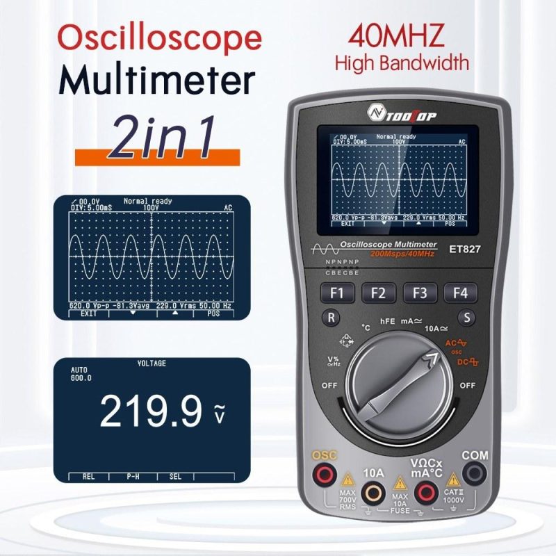 2in1 Oscilloscope Multimeter Digital LCD Display Handheld Oscope Meter 40Mhz Bandwidth 120MSPS Sampling Rate Data Storage Function for DIY and Electronic Test  |   Digital Multimeters & Oscilloscopes Digital Multimeters & Oscilloscopes Black