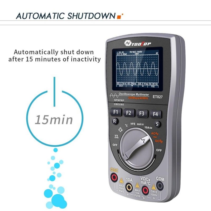 2in1 Oscilloscope Multimeter Digital LCD Display Handheld Oscope Meter 40Mhz Bandwidth 120MSPS Sampling Rate Data Storage Function for DIY and Electronic Test  |   Digital Multimeters & Oscilloscopes Digital Multimeters & Oscilloscopes Black