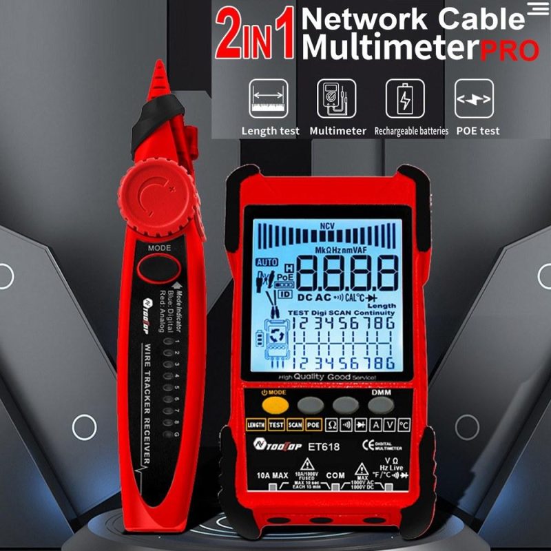 2in1 Portable Network Cable Tester Multimeter with Backlight LCD Display  |   Digital Multimeters & Oscilloscopes Digital Multimeters & Oscilloscopes Digital Multimeters & Oscilloscopes