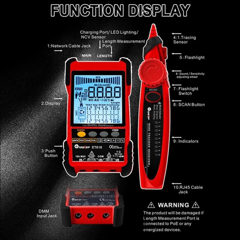 2in1 Portable Network Cable Tester Multimeter with Backlight LCD Display  |   Digital Multimeters & Oscilloscopes Digital Multimeters & Oscilloscopes Digital Multimeters & Oscilloscopes