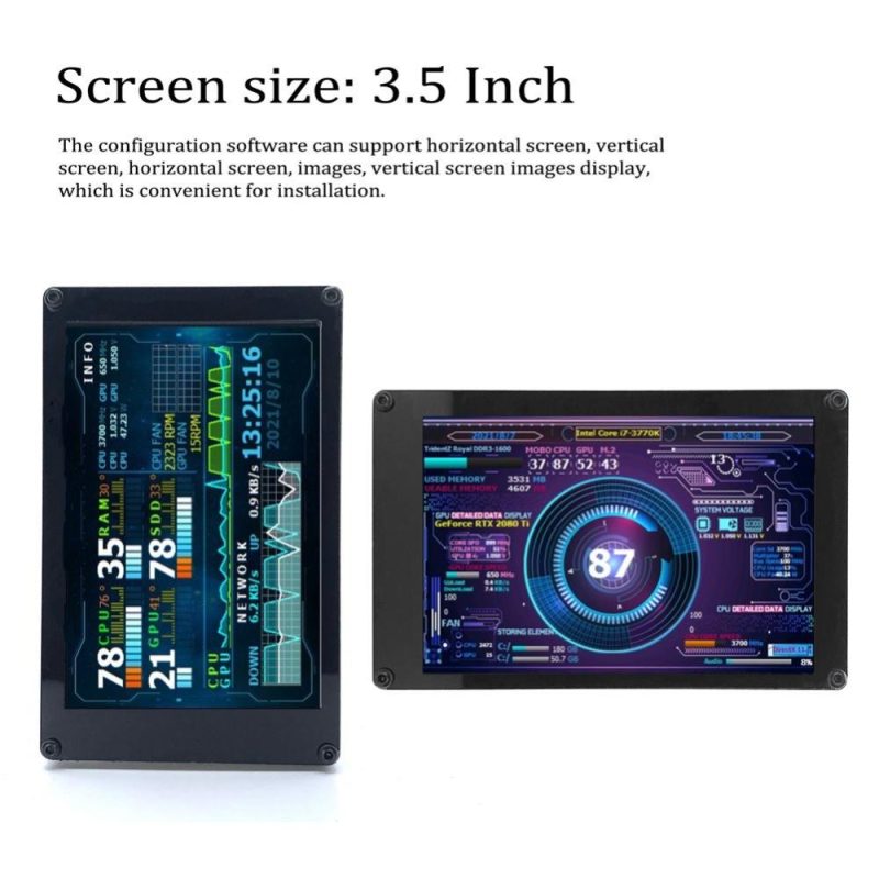 3.5 Inch IPS Display Screen Secondary Screen Mini Monitor Horizontal Vertical Screen Switching 360° Rotation Dual USB Ports for Raspberry Pi Computers ITX PC Chassis  |   Electrical Equipment & Supplies Electrical Equipment & Supplies Electrical Equipment & Supplies