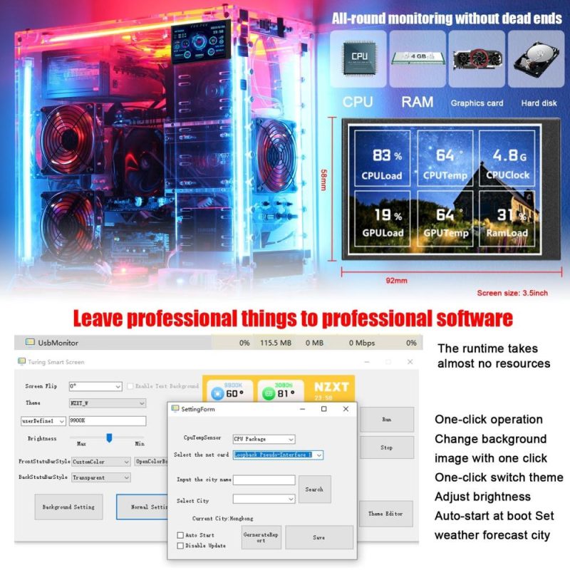 3.5 Inch IPS LCD Monitor Display Computers Monitor CPU GPU Monitoring Sub-Screen Support Raspberry Pi Wins Linux System  |   Other Instruments Measurement & Analysis Instruments Other Instruments