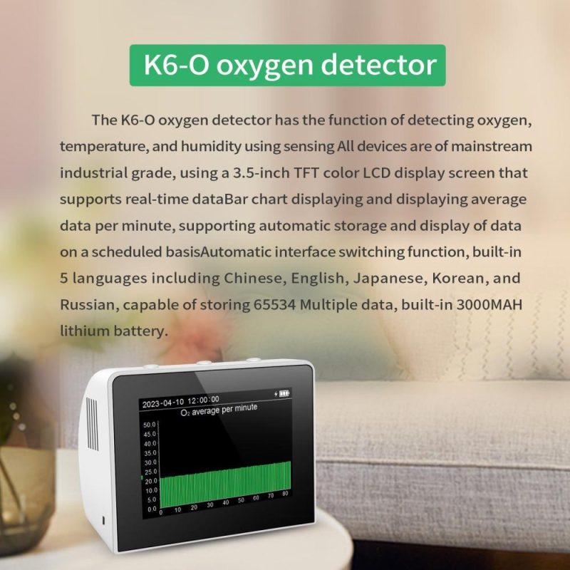 3-in-1 Multifunctional Air Quality Detector Temperature Humidity Monitor Indoor/Outdoor O2 Tester  |   Gas detection equipment Gas detection equipment Gas detection equipment