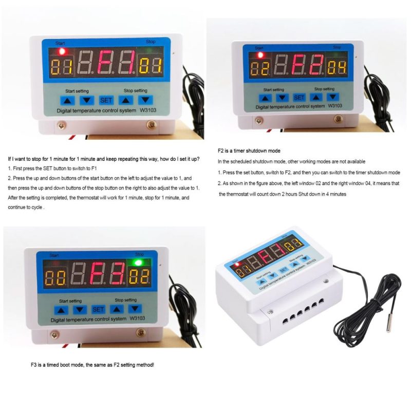 30A/AC110-220V LED Digital Temperature Controller Intelligent Thermostat Heating Cooling Temperature Control System with Sensor  |   Temperature & Humidity Measurements Measurement & Analysis Instruments Temperature & Humidity Measurements