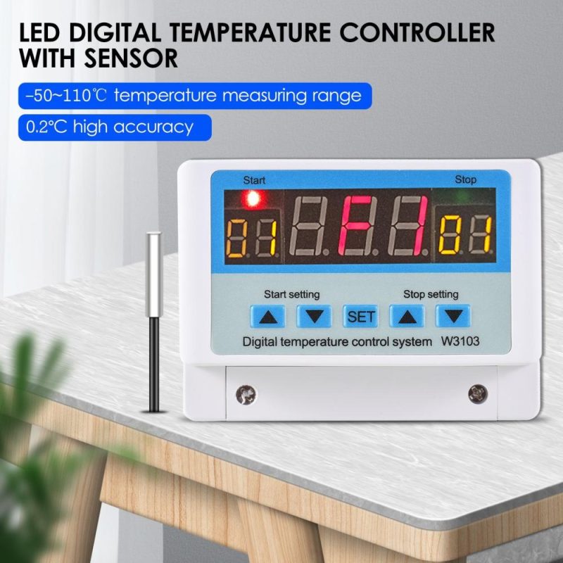 30A/AC110-220V LED Digital Temperature Controller Intelligent Thermostat Heating Cooling Temperature Control System with Sensor  |   Temperature & Humidity Measurements Measurement & Analysis Instruments Temperature & Humidity Measurements