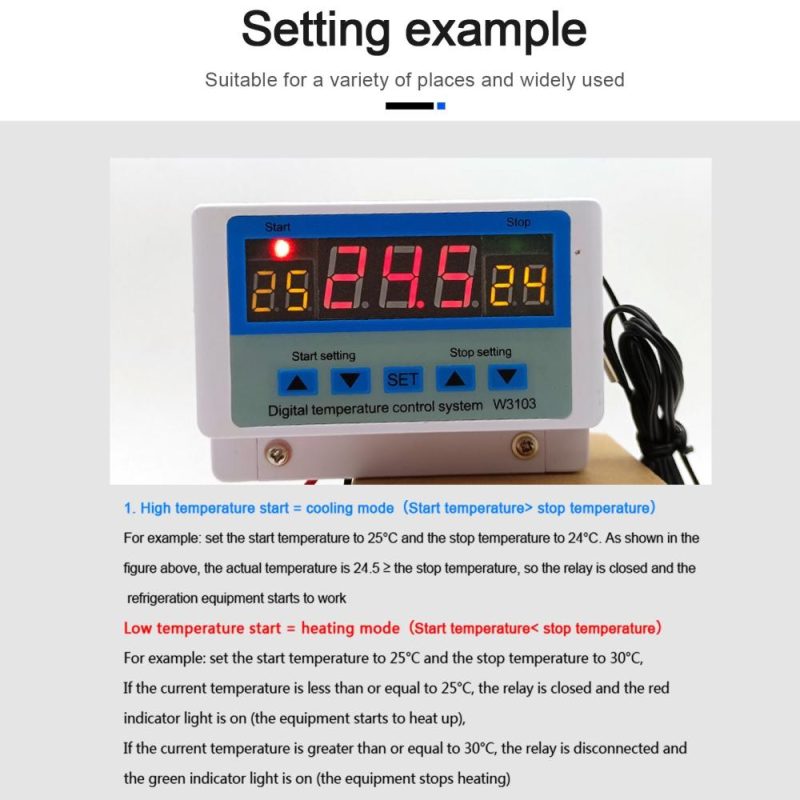 30A/AC110-220V LED Digital Temperature Controller Intelligent Thermostat Heating Cooling Temperature Control System with Sensor  |   Temperature & Humidity Measurements Measurement & Analysis Instruments Temperature & Humidity Measurements