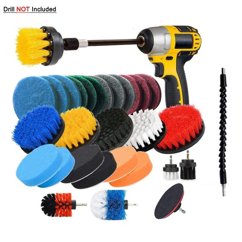 31PCS Electric Drill Brush Set Includ Clean Cloth ,Scrub Pads Sponge, Power Scrubber Brush  |   Others Hardware & Gadgets Others