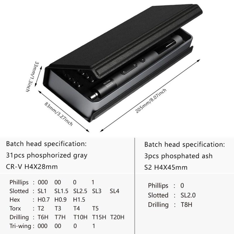 36 in 1 Precision Electric Screwdriver with LED Dot Matrix Screen 3 Gear Adjustment Maximum Torque 0.3Nm  |   Screwdriver & Screwdriver Set Professional Tools Black