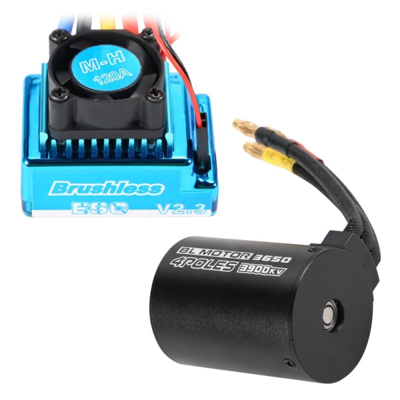 3650 3900KV Waterproof Brushless Motor with 120A Brushless ESC with 5.8V/3A BEC Set for 1/10 RC Car  |   Electrical Equipment & Supplies Electrical Equipment & Supplies Blue