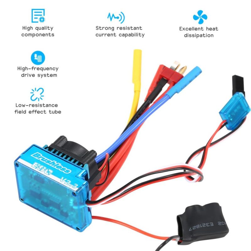 3650 3900KV Waterproof Brushless Motor with 120A Brushless ESC with 5.8V/3A BEC Set for 1/10 RC Car  |   Electrical Equipment & Supplies Electrical Equipment & Supplies Blue