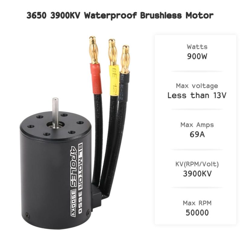 3650 3900KV Waterproof Brushless Motor with 120A Brushless ESC with 5.8V/3A BEC Set for 1/10 RC Car  |   Electrical Equipment & Supplies Electrical Equipment & Supplies Blue