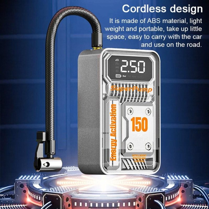 3in1 Car Air Pump Portable Electric Auto Tyre Inflator Digital Display with LED Light Illumination Powerbank and Pressure Preset Function (Lithium Battery Type)  |   Power Tool Parts Power & Electrical Tools Power Tool Parts