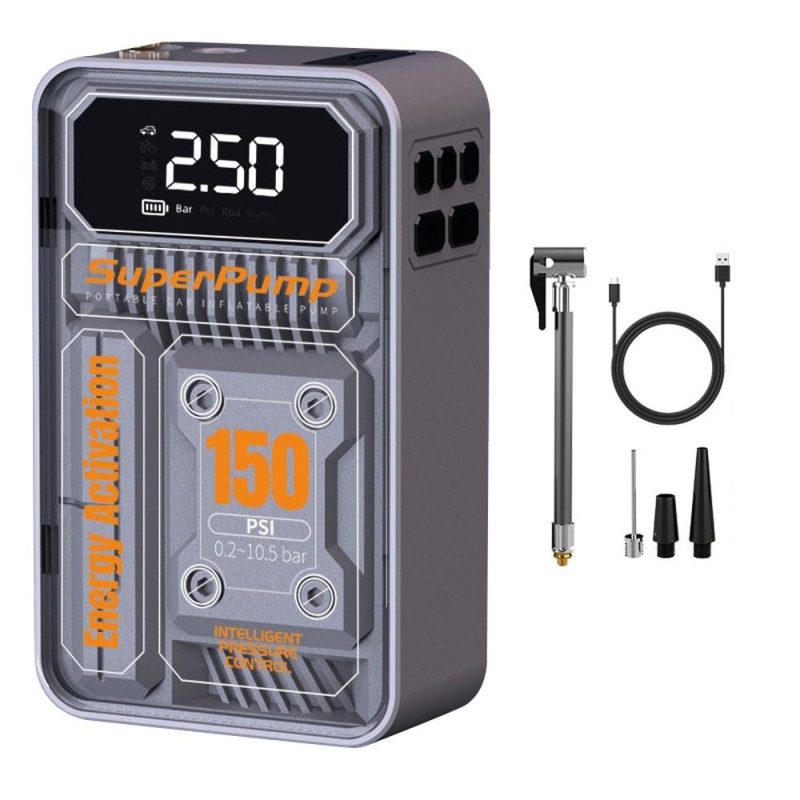 3in1 Car Air Pump Portable Electric Auto Tyre Inflator Digital Display with LED Light Illumination Powerbank and Pressure Preset Function (Lithium Battery Type)  |   Power Tool Parts Power & Electrical Tools Power Tool Parts