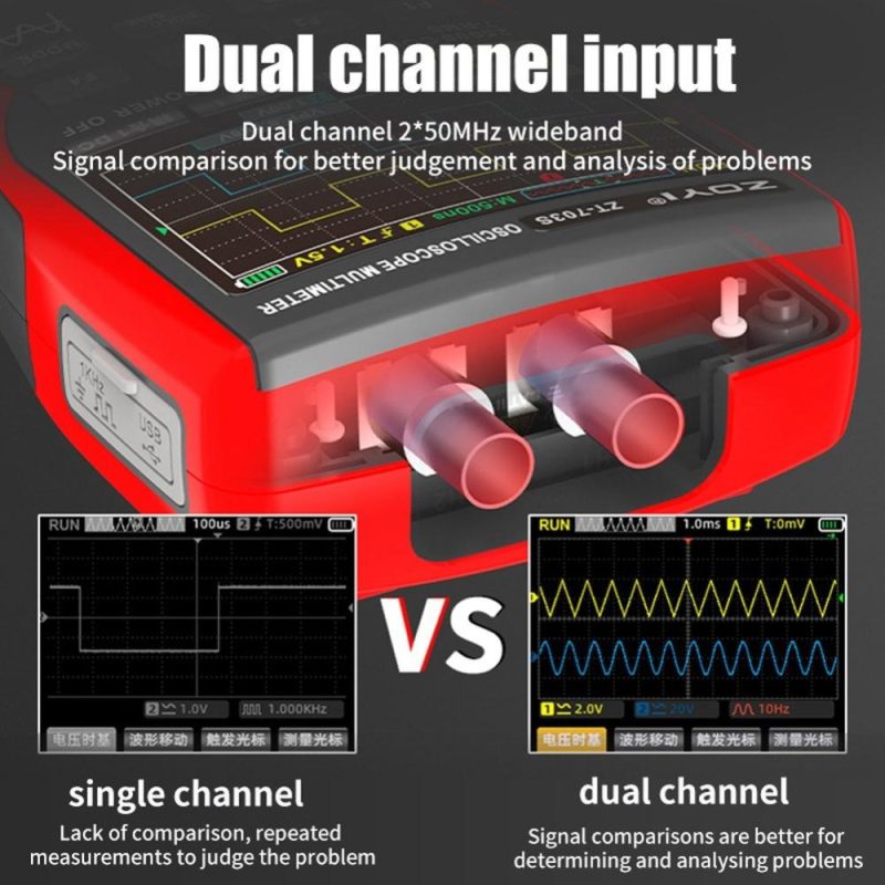 3in1 Digital Multimeter 50MHz Bandwidth 280MS Sampling Rate PC Waveform Data Storage Dual Channel Oscilloscope Signal Generator (Standard Configuration)  |   Digital Multimeters & Oscilloscopes Digital Multimeters & Oscilloscopes Digital Multimeters & Oscilloscopes