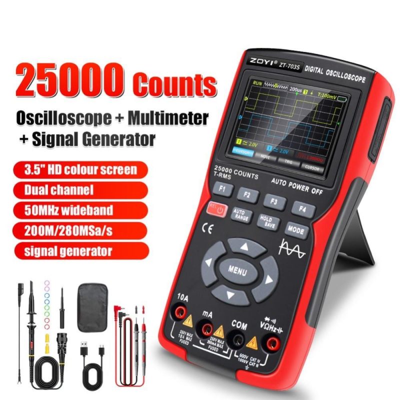 3in1 Digital Multimeter 50MHz Bandwidth 280MS Sampling Rate PC Waveform Data Storage Dual Channel Oscilloscope Signal Generator (Standard Configuration)  |   Digital Multimeters & Oscilloscopes Digital Multimeters & Oscilloscopes Digital Multimeters & Oscilloscopes