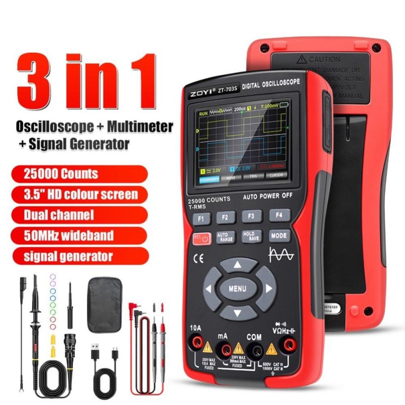 3in1 Digital Multimeter 50MHz Bandwidth 280MS Sampling Rate PC Waveform Data Storage Dual Channel Oscilloscope Signal Generator (Standard Configuration)  |   Digital Multimeters & Oscilloscopes Digital Multimeters & Oscilloscopes Digital Multimeters & Oscilloscopes