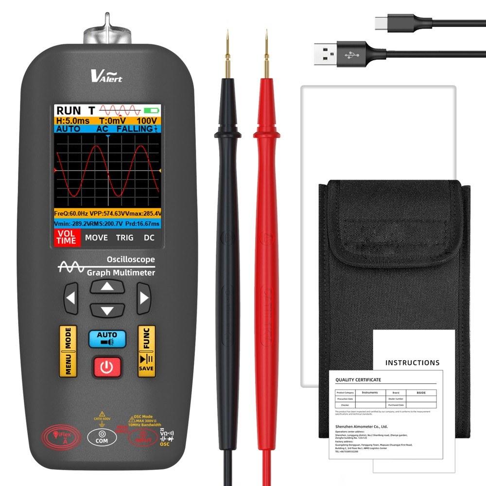 3in1 Oscilloscope Multimeter Electrical Test Pen 2.8inch TFT Display Handheld Oscope Meter 10Mhz Bandwidth with Data Storage Function for DIY and Electronic Test  |   Digital Multimeters & Oscilloscopes Digital Multimeters & Oscilloscopes Black