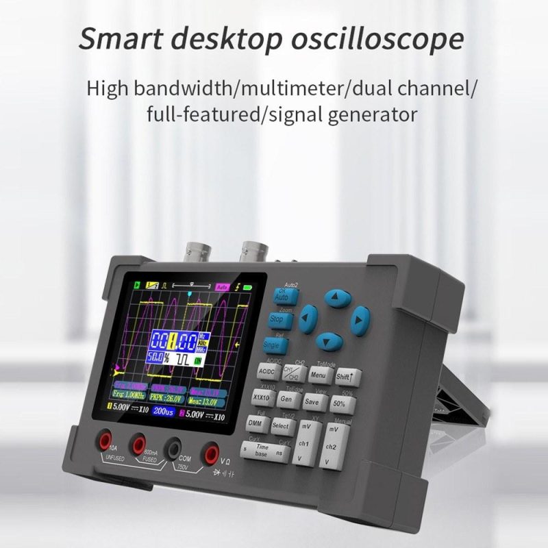 3in1 Oscilloscope Multimeter Signal Generator Machine 3.2inch IPS Display 120Mhz Bandwidth 250MSa/s Sampling Rate Dual Channel Oscillometer  |   Digital Multimeters & Oscilloscopes Digital Multimeters & Oscilloscopes Black