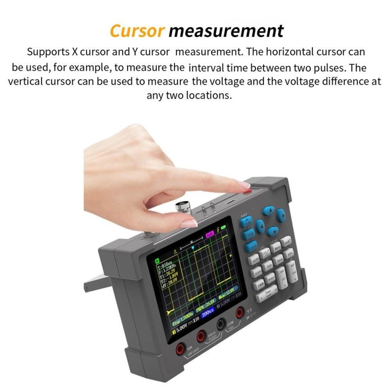 3in1 Oscilloscope Multimeter Signal Generator Machine 3.2inch IPS Display 120Mhz Bandwidth 250MSa/s Sampling Rate Dual Channel Oscillometer  |   Digital Multimeters & Oscilloscopes Digital Multimeters & Oscilloscopes Black