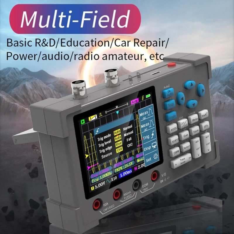 3in1 Oscilloscope Multimeter Signal Generator Machine 3.2inch IPS Display 120Mhz Bandwidth 250MSa/s Sampling Rate Dual Channel Oscillometer  |   Digital Multimeters & Oscilloscopes Digital Multimeters & Oscilloscopes Black