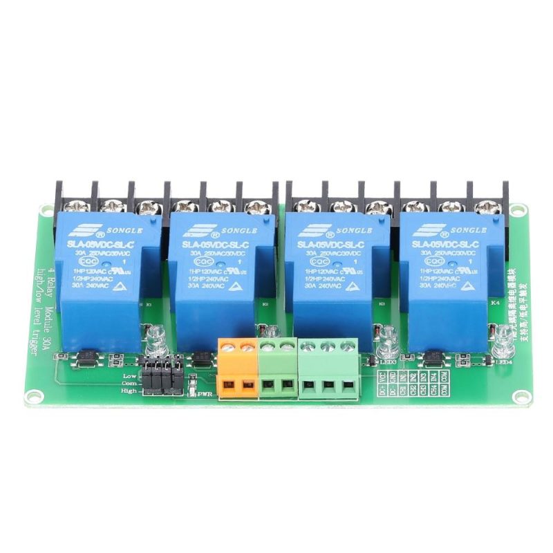 4 Channel Relay Module 30A Load Current with Optocoupler Isolation Supports High and Low Triger 5V 12Volt 24Volt Optional  |   Modules Modules Modules