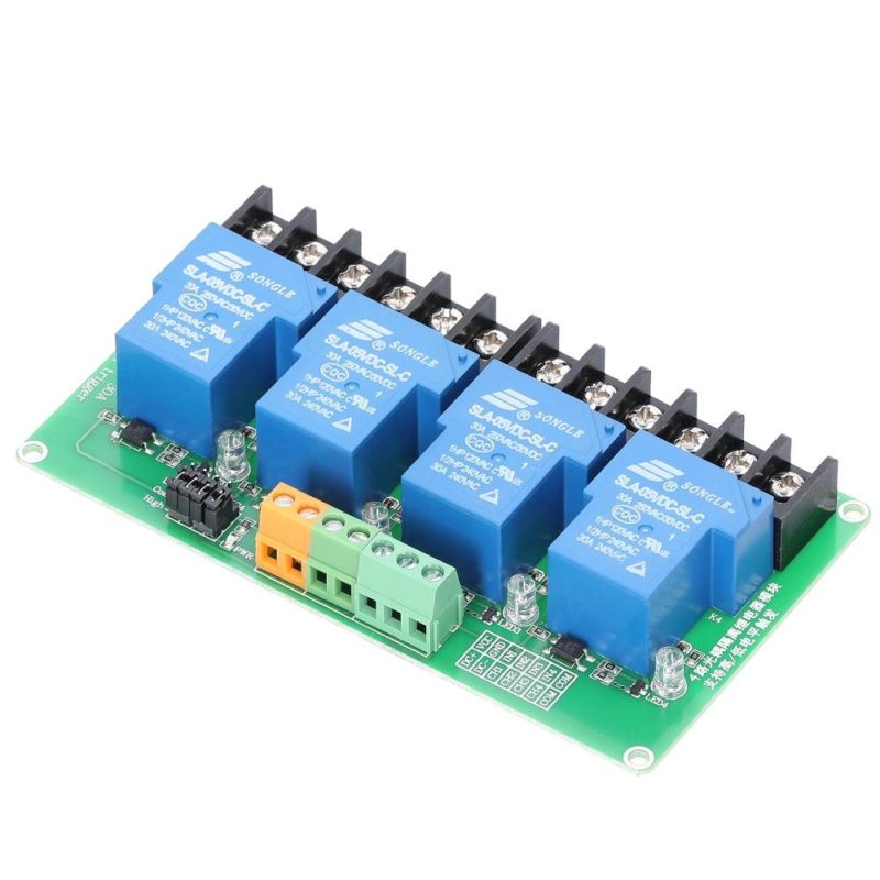 4 Channel Relay Module 30A Load Current with Optocoupler Isolation Supports High and Low Triger 5V 12Volt 24Volt Optional  |   Modules Modules Modules