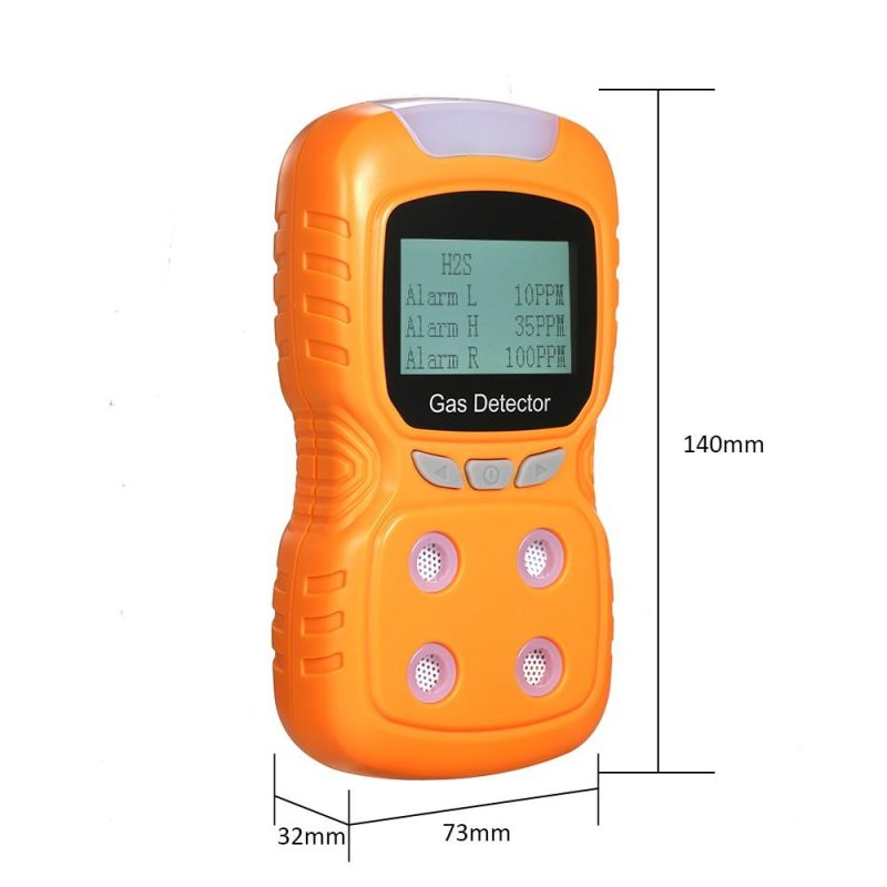 4 in 1 Gas Detector CO Monitor Digital Handheld Toxic Gas Carbon Monoxide Detector Hydrogen Sulfide Gas Tester with LCD Display Sound+ Light Vibration Alarm  |   Other Nature Element Measurements Measurement & Analysis Instruments Black & Orange