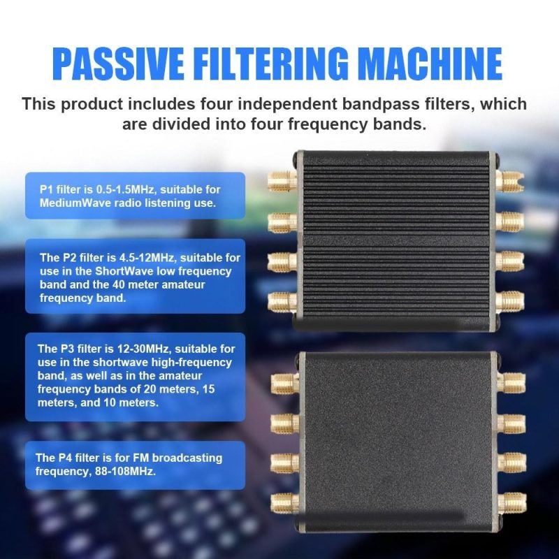 4-in-1 WaveFilter Passive Filtering Machine LC Simplified Filter for Radio Receiver SDR  |   Other Instruments Measurement & Analysis Instruments Black