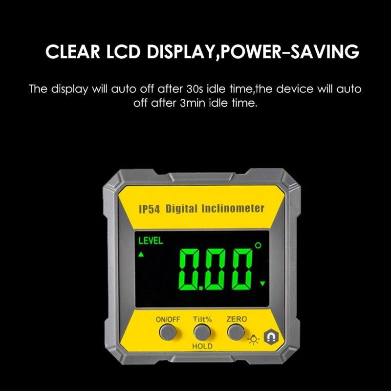 4 x 90 Degrees Digital LCD Protractor Inclinometer Magnetic 0.2° Accuracy Angle Finder Level Box IP54 Electrical Levelling Instrument for Woodworking Machinery Auto Repair  |   Other Instruments Measurement & Analysis Instruments Other Instruments