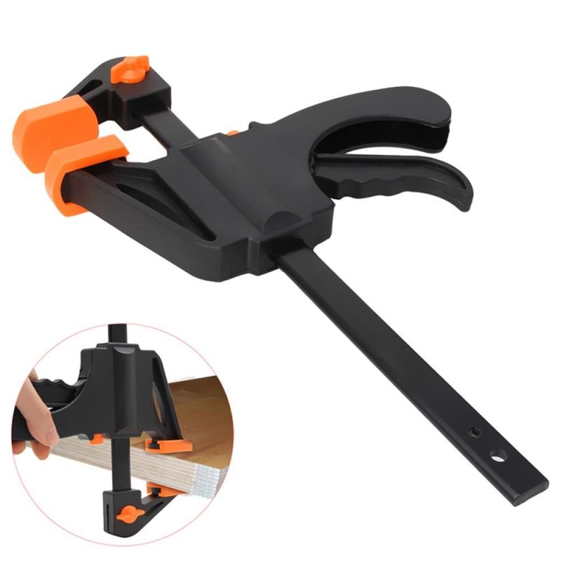 4/6/8 Inch Woodworking Bar Fast F Clamping Grip Quick Ratchet Release Squeeze Carpentry Wood Trigger Clamps Plate Hand Ratchet Bar Tool Clip  |   Others Hardware & Gadgets Black