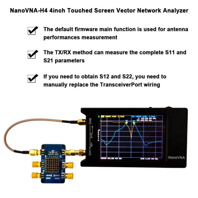 4inch Touched Screen Vector Network Analyzer 1.5GHz HF VHF UHF Antenna Analyzer with SDCard Slot Vector Network Measuring Machine  |   Other Instruments Measurement & Analysis Instruments Black