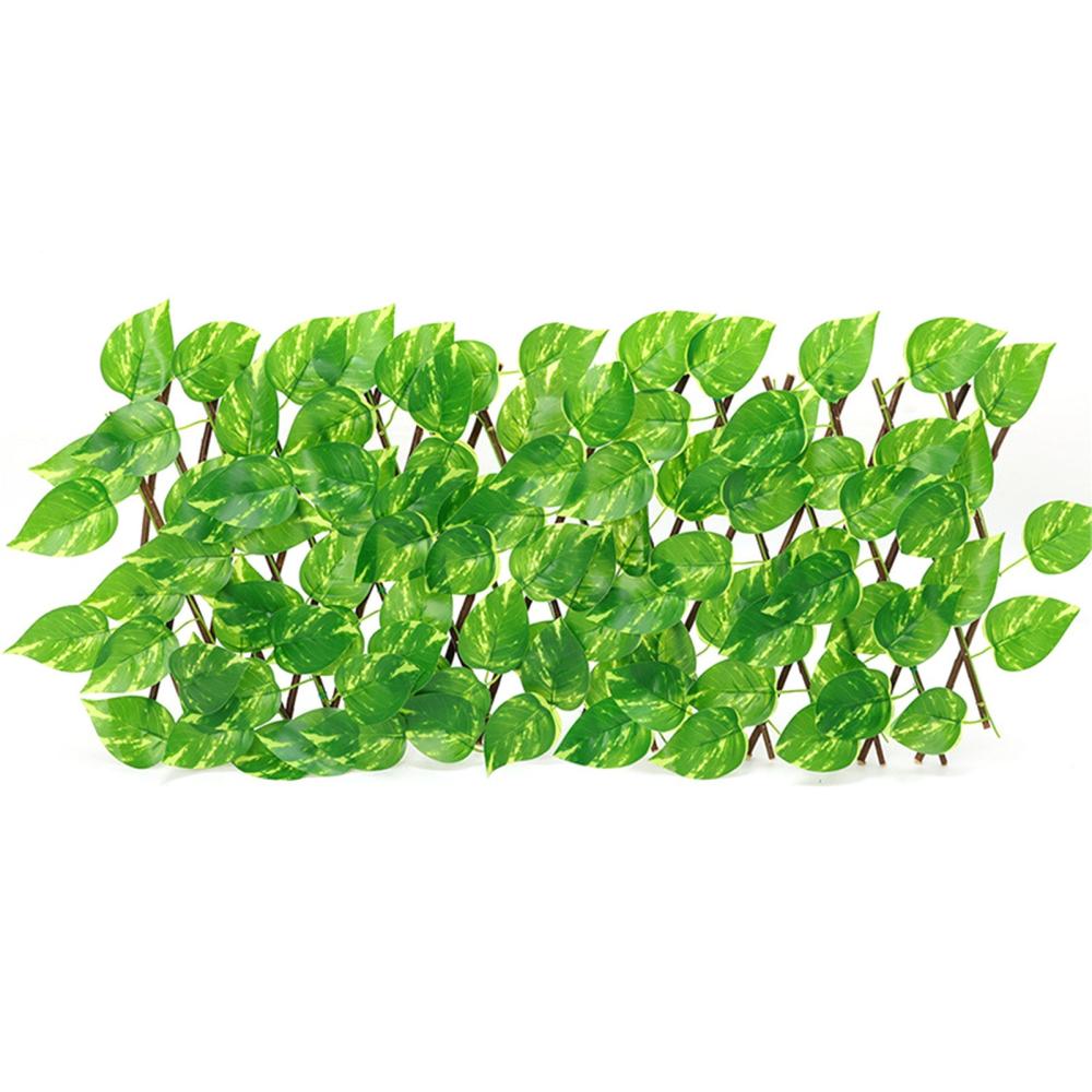 4pcs Simulation Fence Telescopic Fence Fake Flowers Green Leaves Outdoor Garden Fence Wall Guardrail Decorative Leaves Blocking Plants (green drill leaf)  |   Others Hardware & Gadgets Green