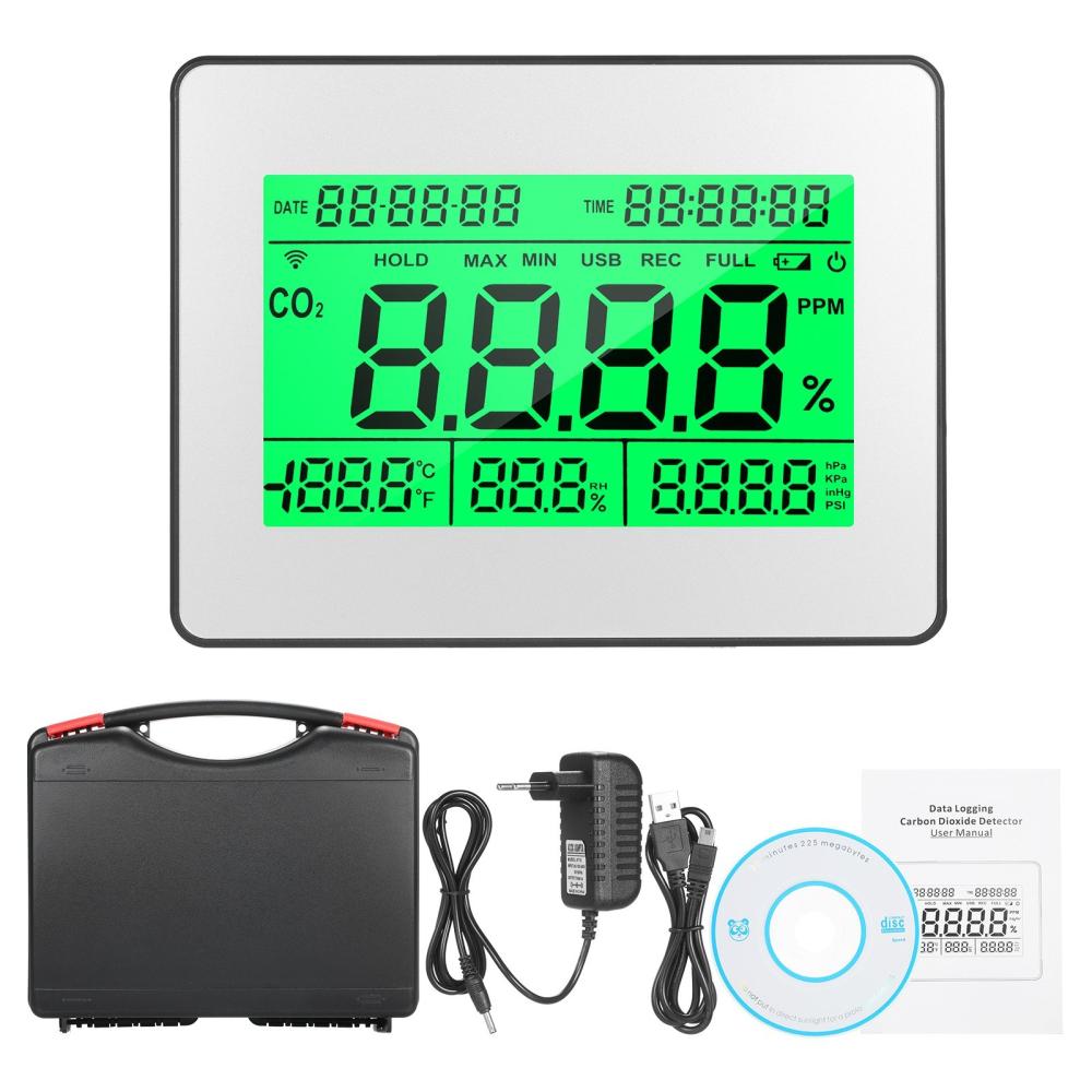 5.5-inch Large LCD Data Logging Carbon Dioxide Detector Air Quality Monitor Meter with Data Logging Clock Function  |   Gas detection equipment Gas detection equipment Gas detection equipment