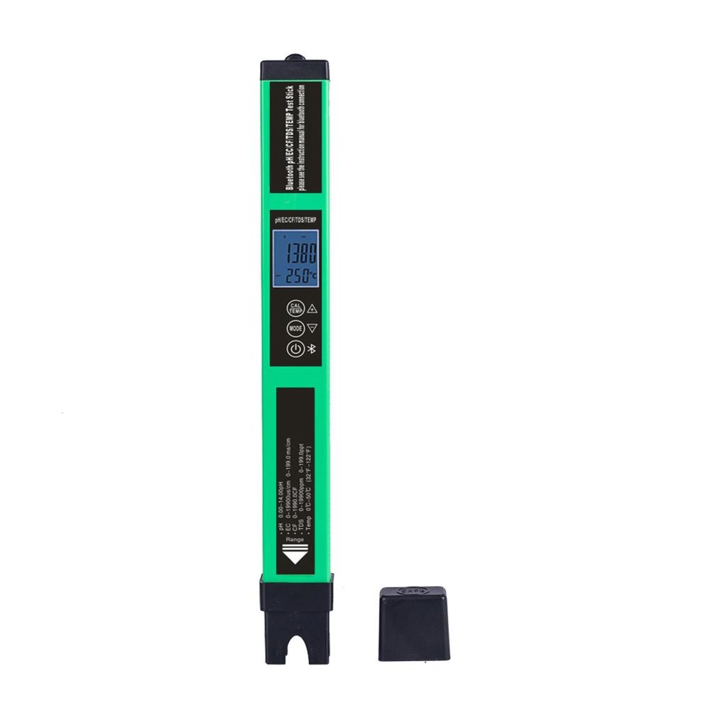 5-in-1 Digital pH Meter Water Quality Tester Smart BT pH/EC/TDS/CF/Temp Tester for Drinking Water Hydroponics Aquarium  |   Water quality analysis equipment Measurement & Analysis Instruments Black & Green